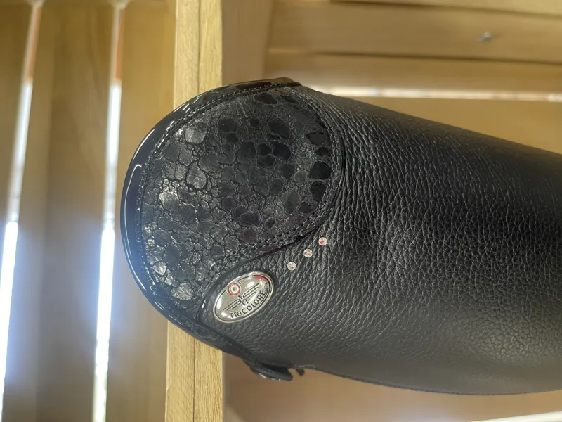 DeNiro Salentino/02 Riding Boot Laced Quick Black Leather Ice Black Top -1