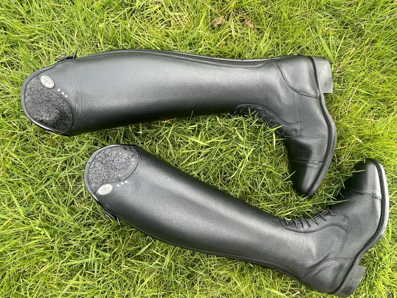 DeNiro Salentino/02 Riding Boot Laced Quick Black Leather Ice Black Top -2