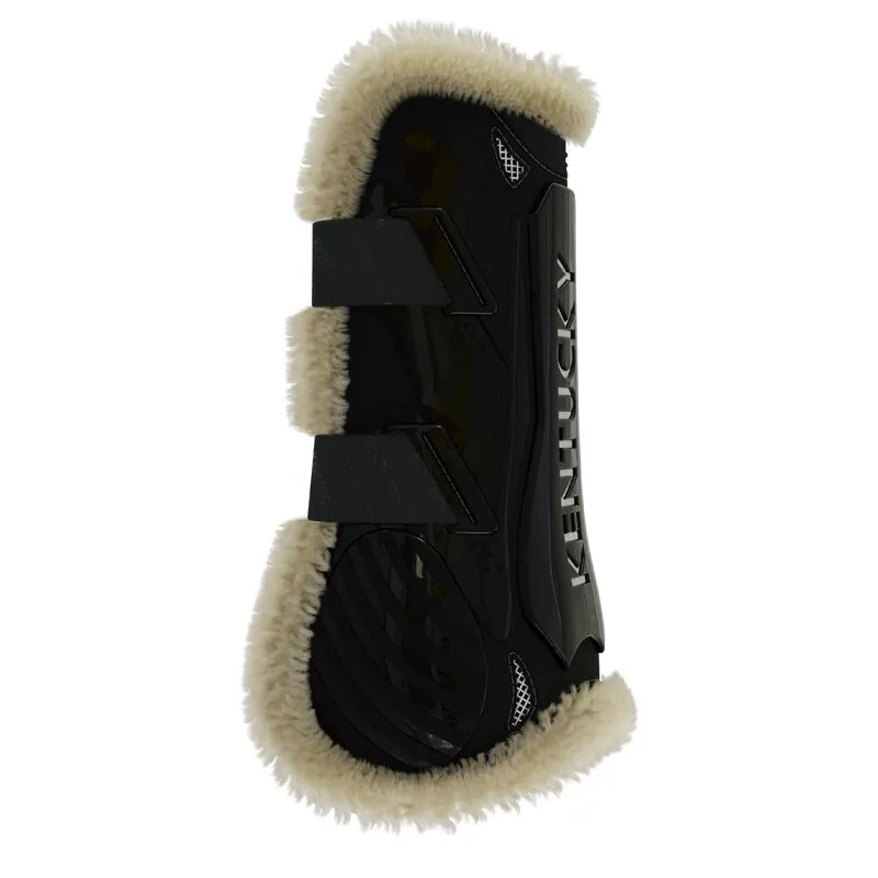 Kentucky Horsewear Vegan Sheepskin Tendon Boot Bamboo Shield Elastic Black-5