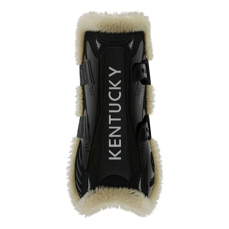 Kentucky Horsewear Vegan Sheepskin Tendon Boot Bamboo Shield Elastic Black-2