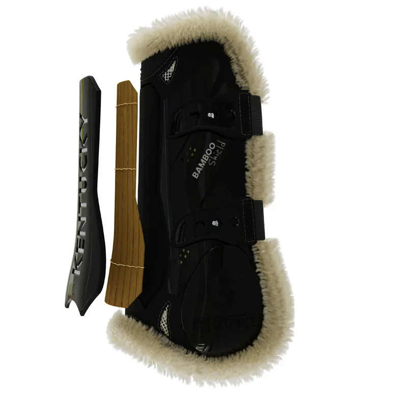 Kentucky Horsewear Vegan Sheepskin Tendon Boot Bamboo Shield Elastic Black-4