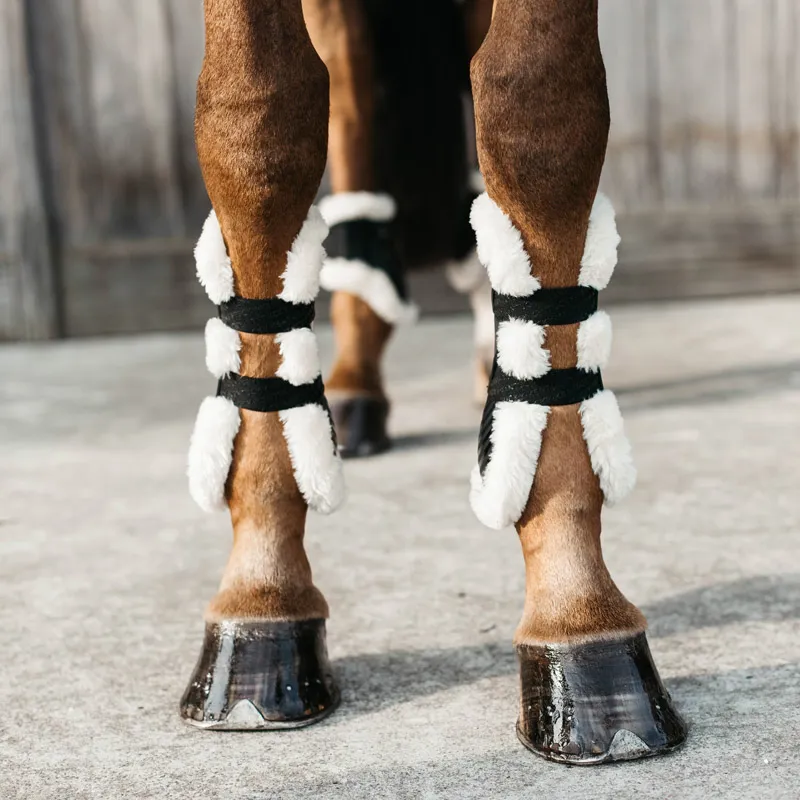 Kentucky Horsewear Vegan Sheepskin Tendon Boot Bamboo Shield Elastic Black-3