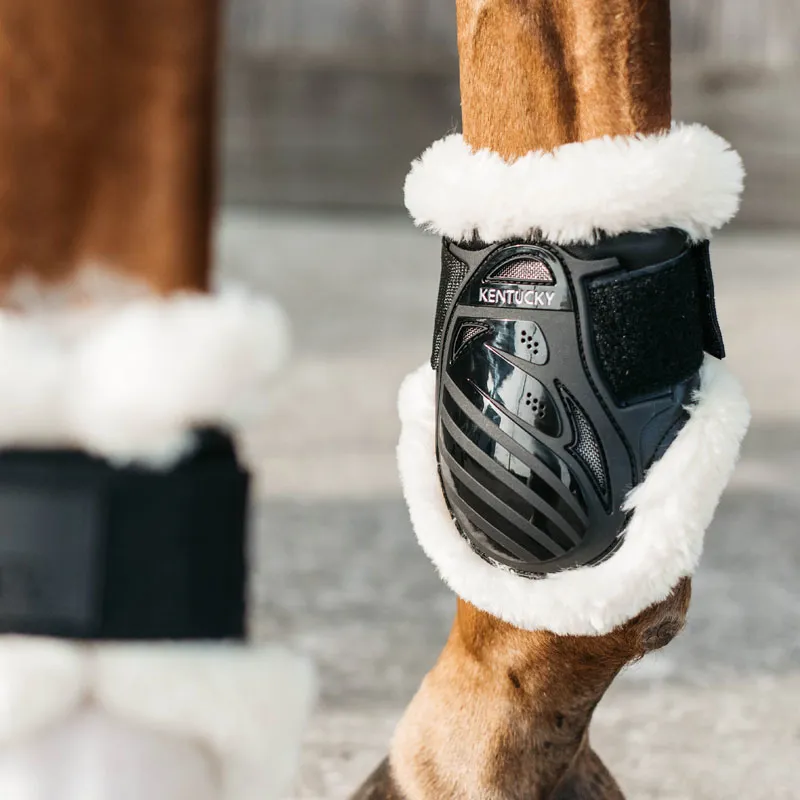 Kentucky Horsewear Vegan Sheepskin Young Horse Fetlock Boots Black-3