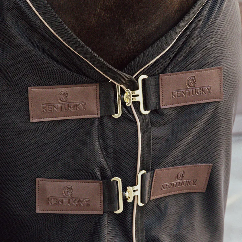 Kentucky Horsewear Fleece Mesh Cooler Combo Rug Black-2