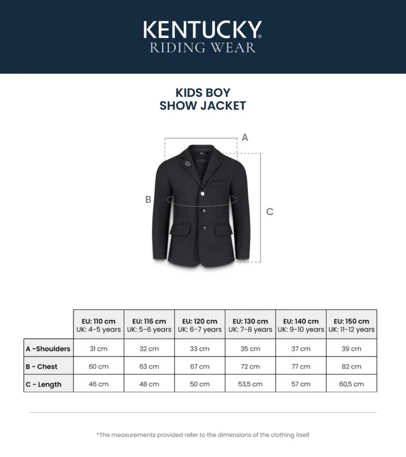 Kentucky Horsewear Lyon Kids Boys Show Jacket Black-6