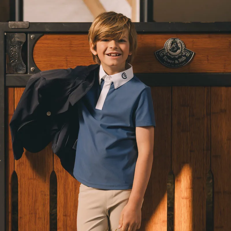 Kentucky Horsewear Boys Show Shirt Osaka Navy-4