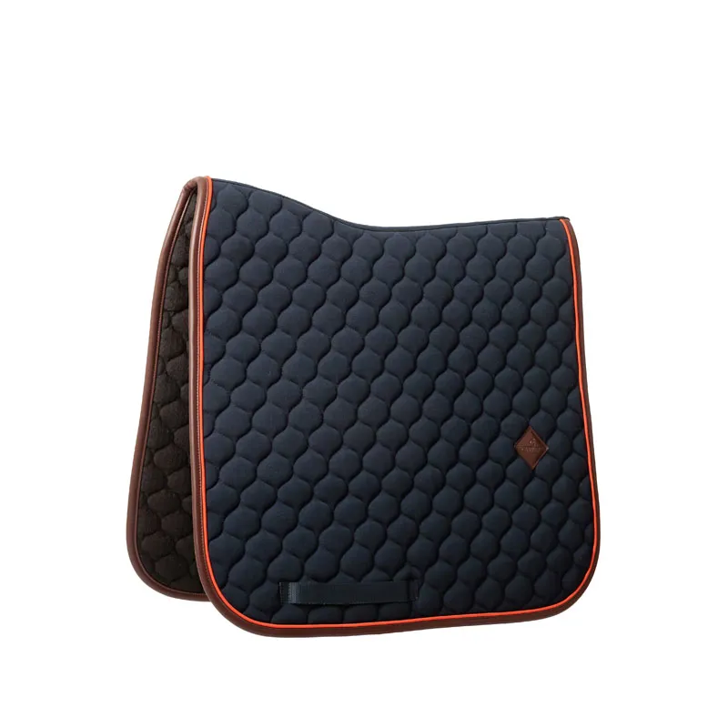 Kentucky Saddle Pad Onion Quilt Neon Leather Dressage Navy