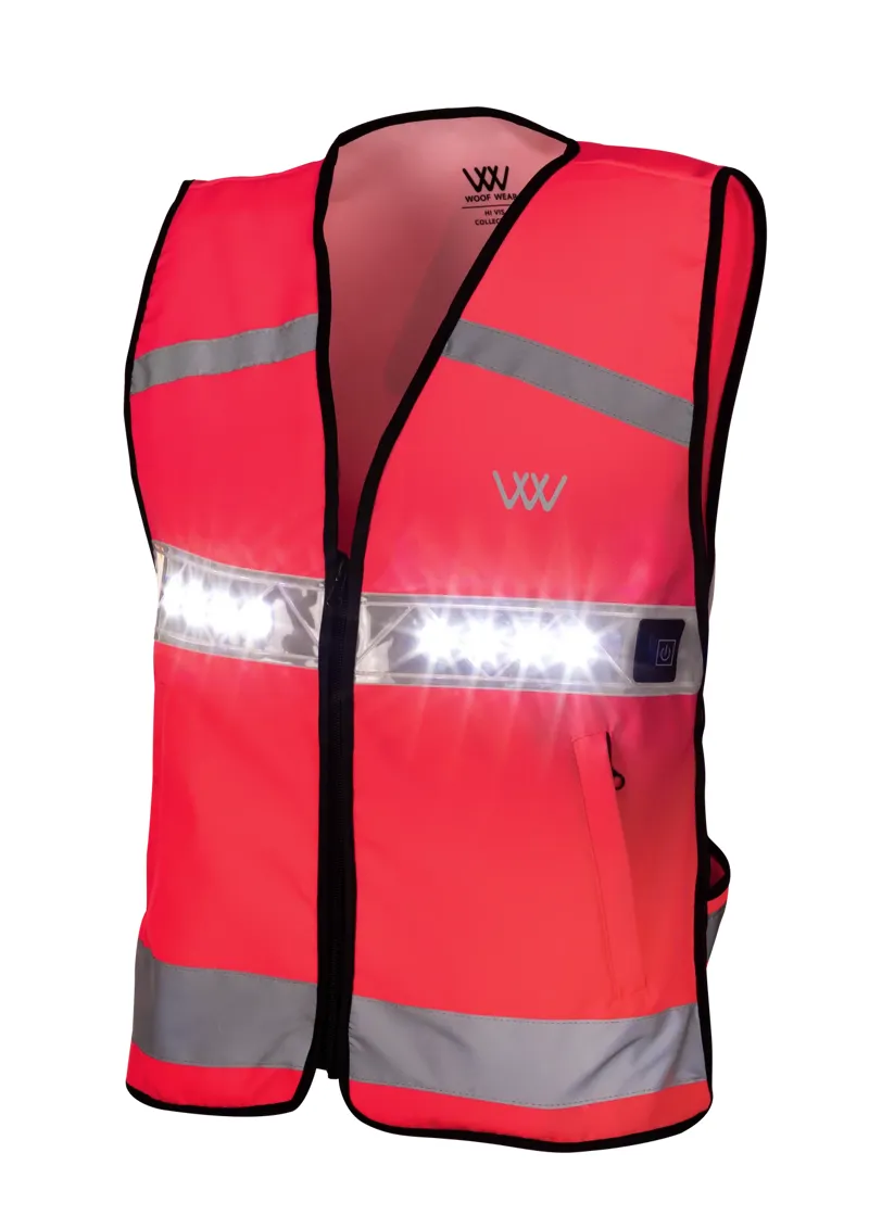 Woof Wear LED Hi Vis Riding Vest - Pink
