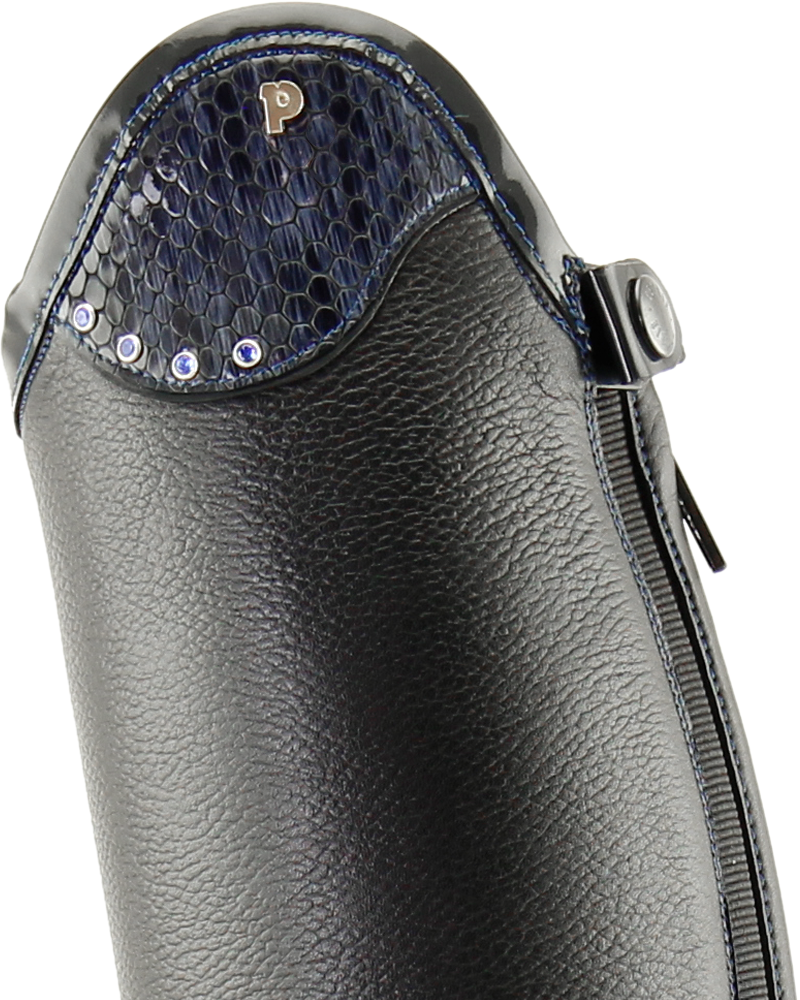 Petrie Luca Long Riding Boot Black with Blue Top-1
