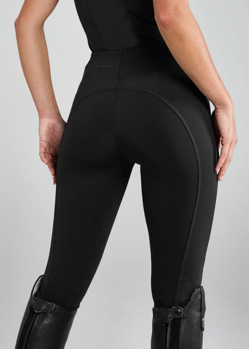 Aztec Diamond Black Core Leggings Knee Grip-1