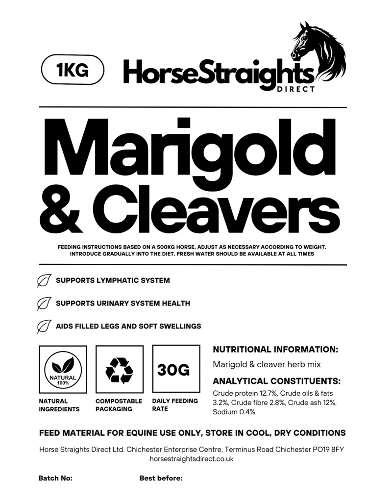 Horse Straights Direct Marigold And Cleavers Mix 1kg-1