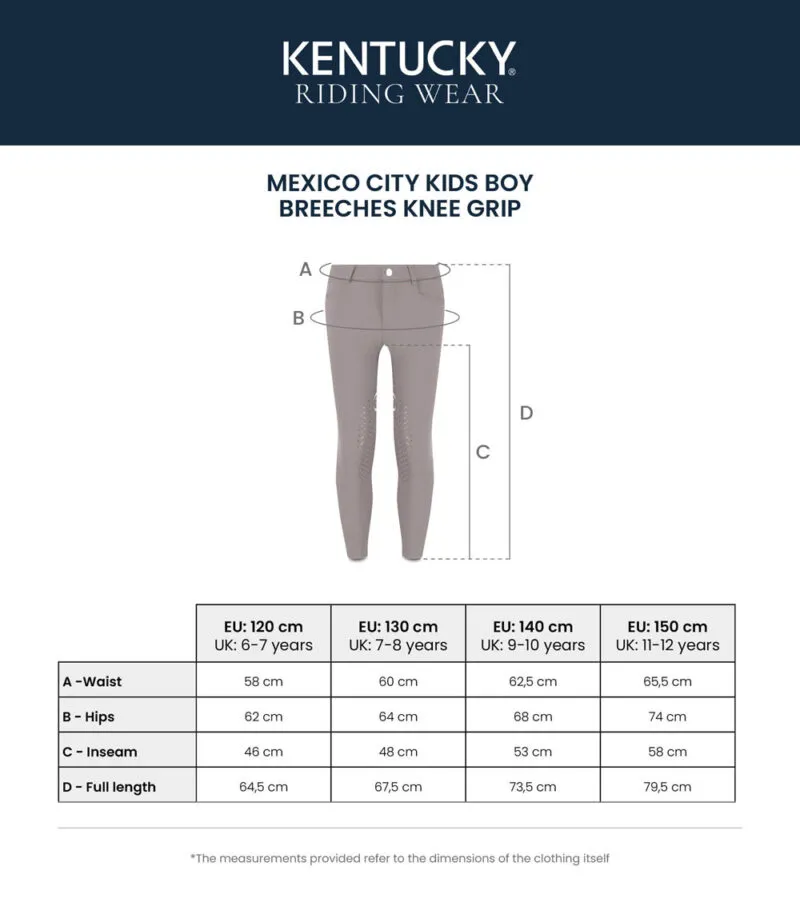 Kentucky Horse Mexico City Boys Breeches Knee Grip Anthracite-1