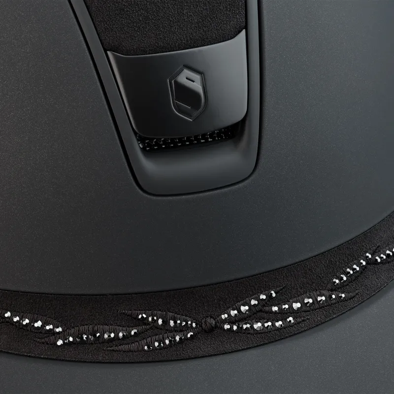 Samshield MissShield V2 Riding Hat Shadowmatt Alcantara Flower Swarovski Band-2