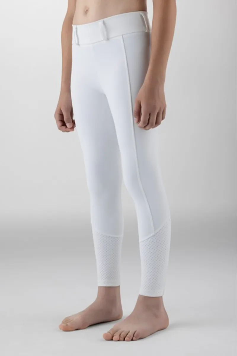 Equiline Gingef Full Grip Junior Riding Tights - White