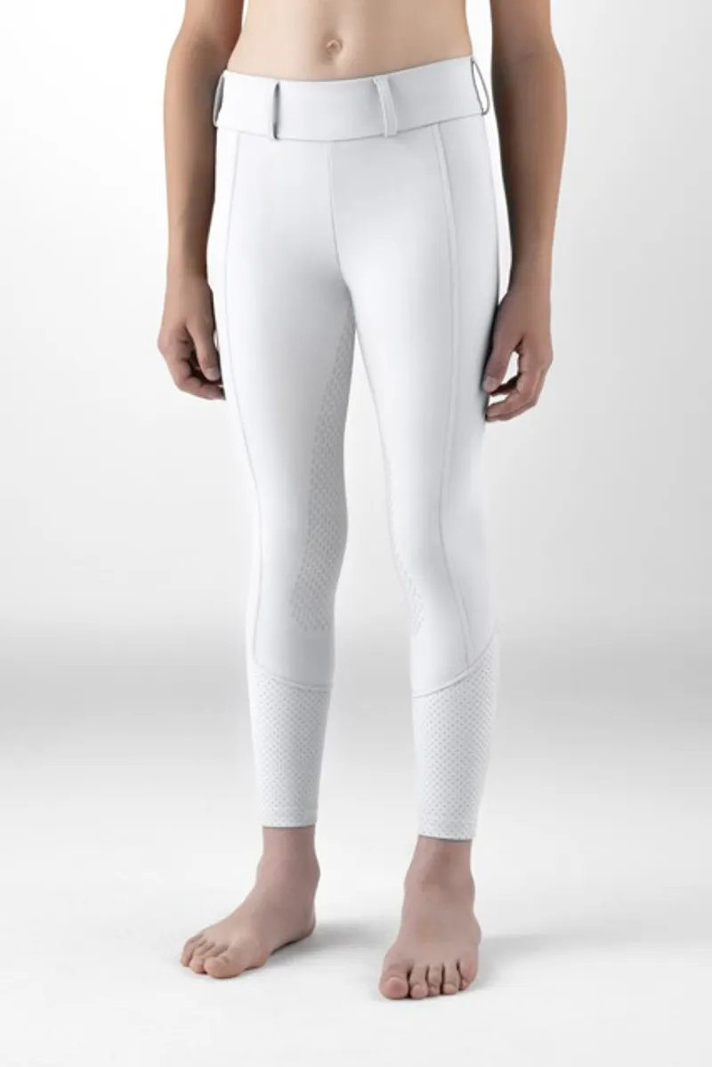 Equiline Gingef Full Grip Junior Riding Tights - White-2