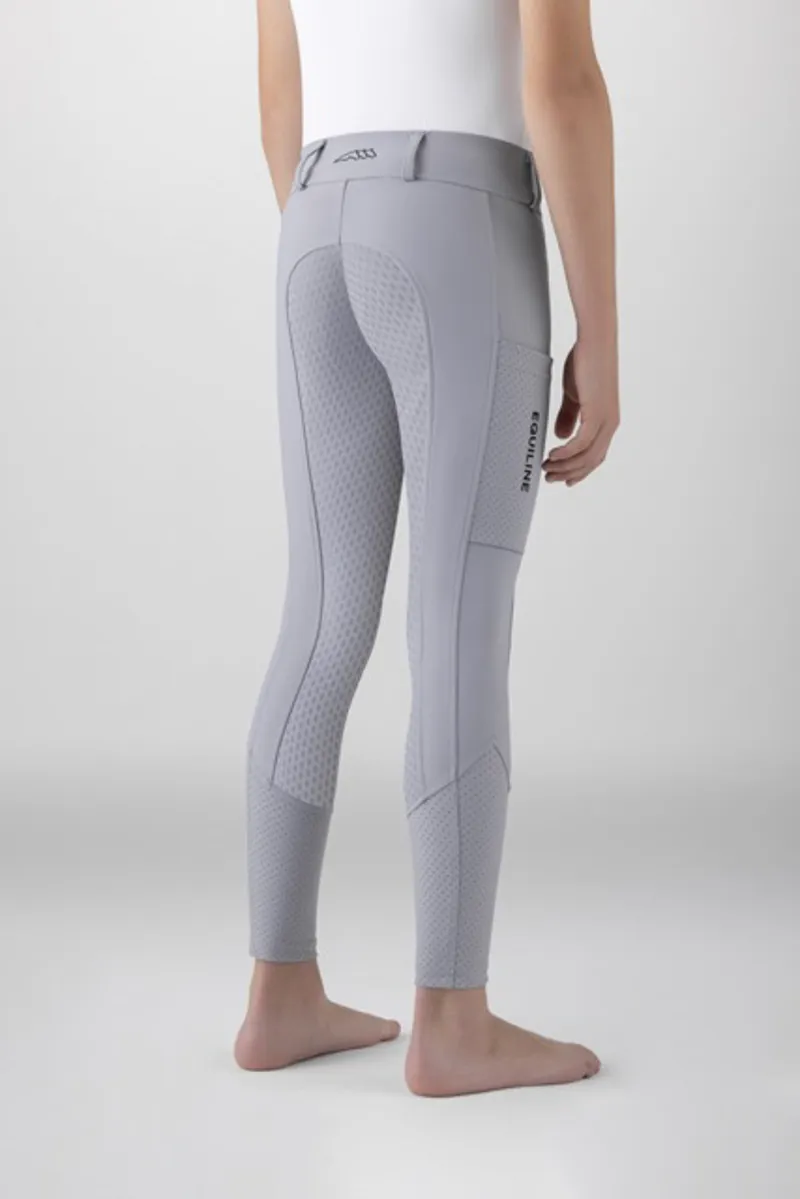 Equiline Gingef Full Grip Junior Riding Tights - Lilac Grey-1
