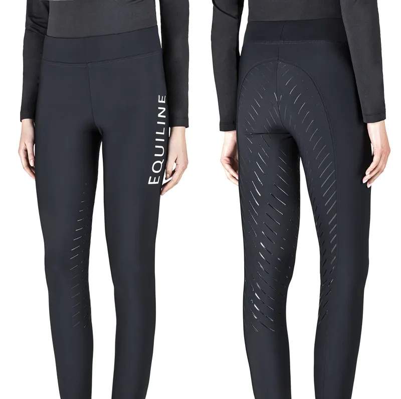 Equiline Riding Leggings Full Grip Chunf Black-3