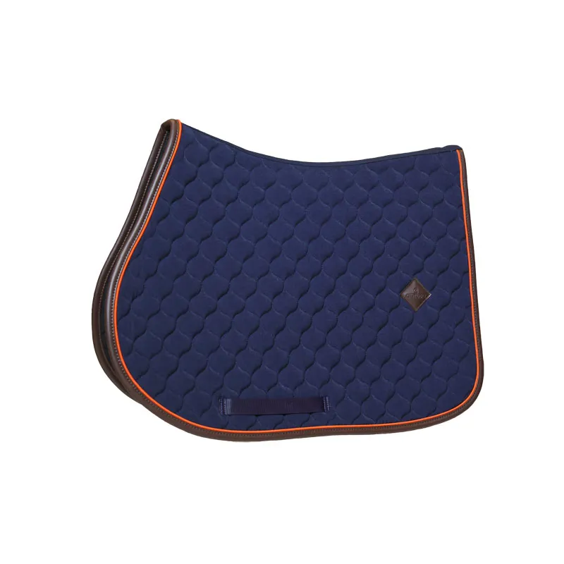 Kentucky Saddle Pad Onion Quilt Neon Leather Jumping Navy