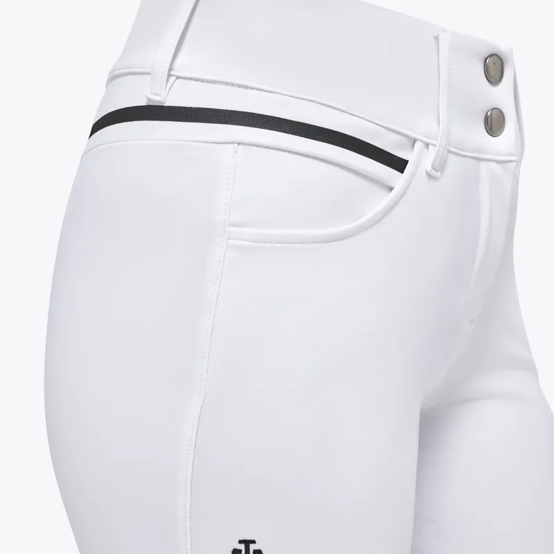 Cavalleria Toscana Silicone Knee Grip Logo Breech White-4