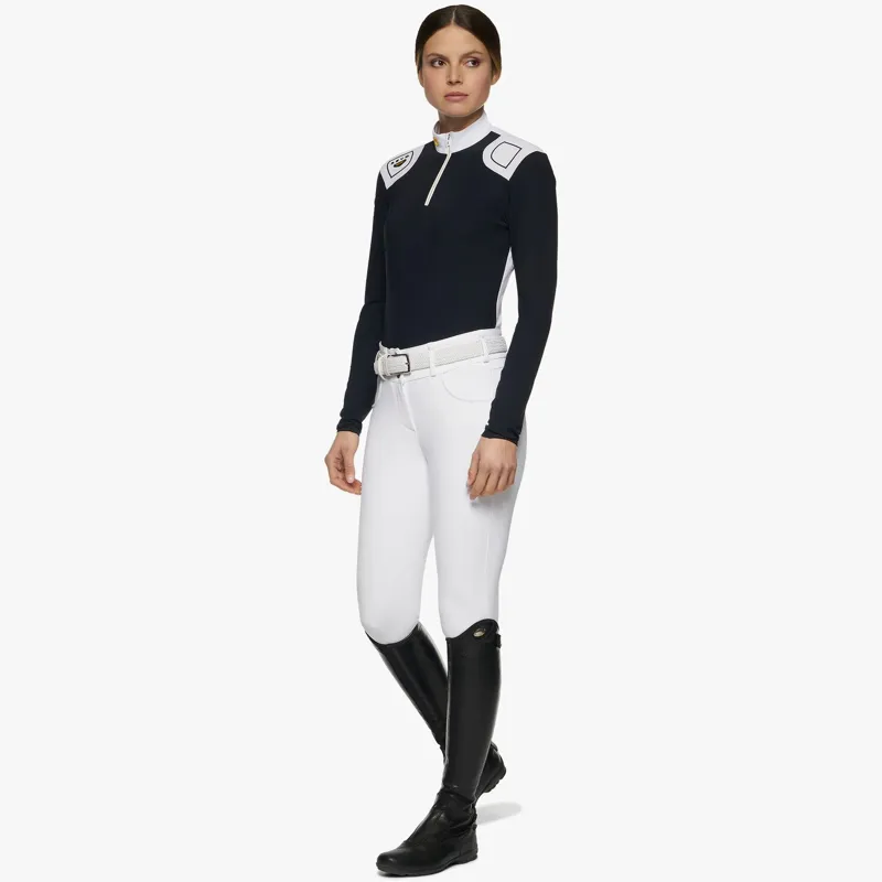 Cavalleria Toscana R-EVO Tech Epaulet L/S Zip Polo Cavalleria Toscana Navy Blue-2