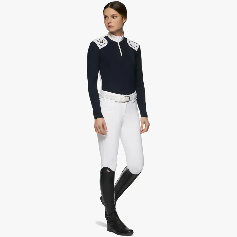 Cavalleria Toscana R-EVO Tech Epaulet L/S Zip Polo Cavalleria Toscana Navy Blue-1