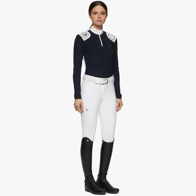 Cavalleria Toscana R-EVO Tech Epaulet L/S Zip Polo Cavalleria Toscana Navy Blue