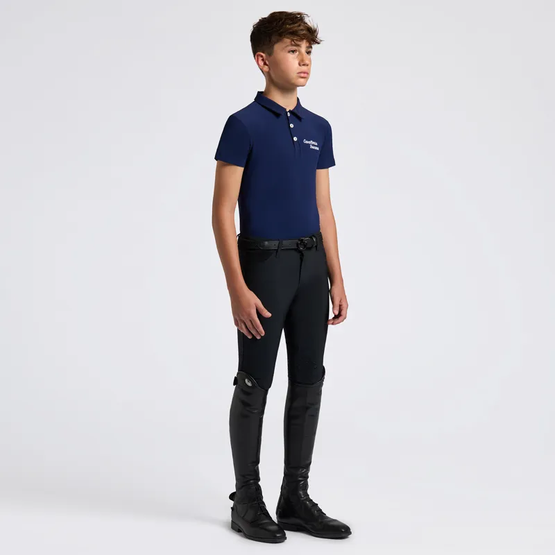 Cavalleria Toscana boy's Short-Sleeve Training Jersey Polo Navy-1