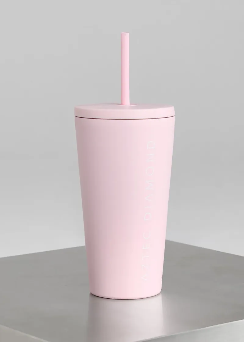Aztec Diamond Pink Travel Mug-2