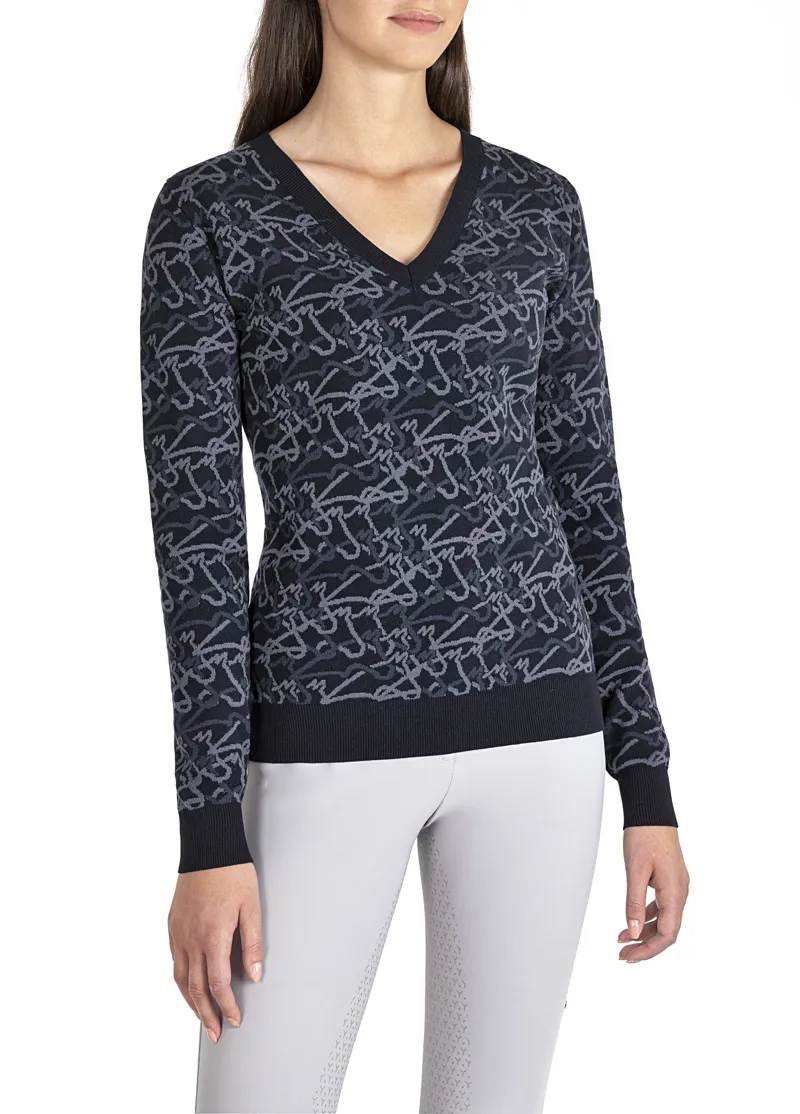 Equiline Engre Ladies Pullover Allover Blue