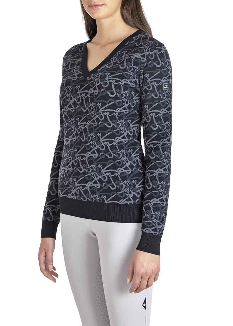 Equiline Engre Ladies Pullover Allover Blue-2