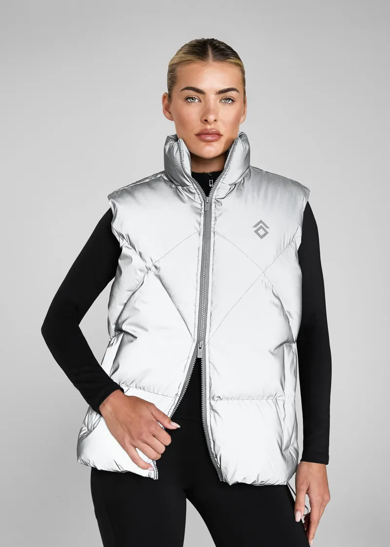 Aztec Diamond Heavy Quilted Gilet Reflective-3