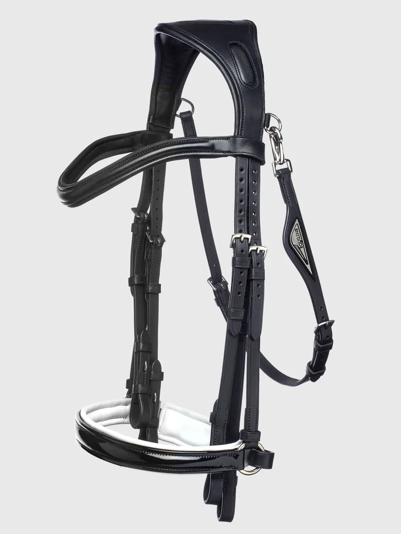 Equiline BJ400 Double Bridle Patent Black