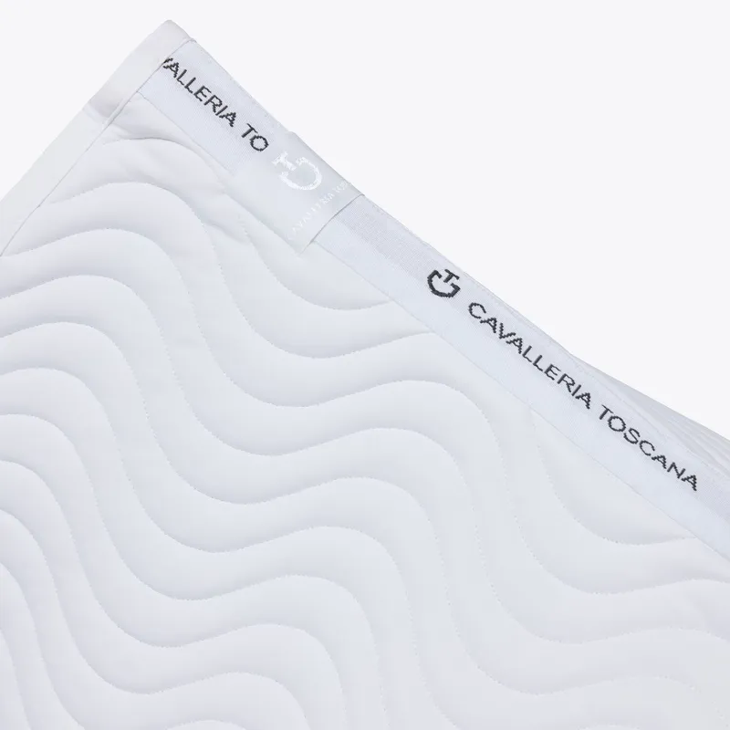 Cavalleria Toscana Wave Quilted Dressage Saddle Pad White-1