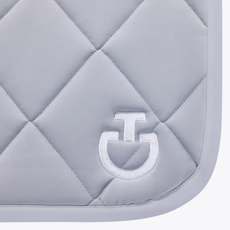 Cavalleria Toscana Diamond Quilted Jersey Show Jump Saddle Pad Light Grey Full-1