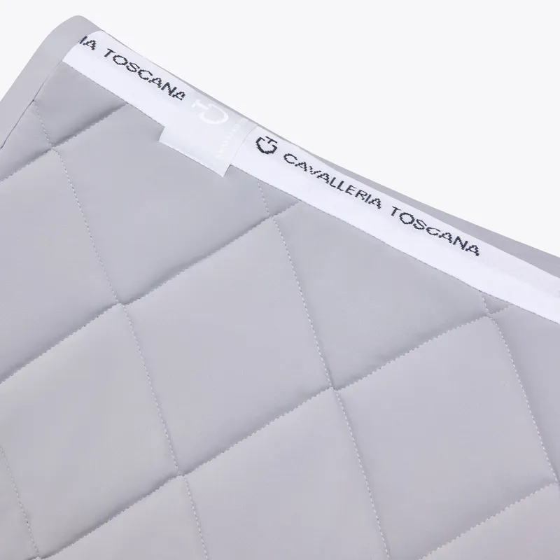 Cavalleria Toscana Diamond Quilted Jersey Show Jump Saddle Pad Light Grey Full-2
