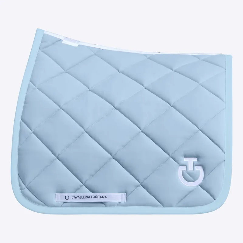 Cavalleria Toscana Diamond Quilted Jersey Dressage Saddle Pad Sky Blue Full