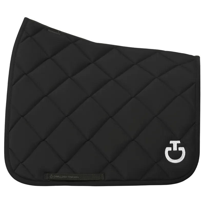 Cavalleria Toscana Diamond Quilted Jersey Show Jump Saddle Pad Black Full