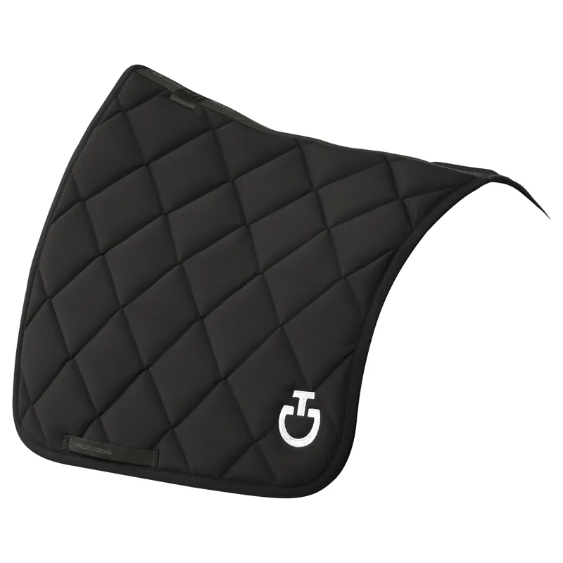 Cavalleria Toscana Diamond Quilted Jersey Show Jump Saddle Pad Black Full-1
