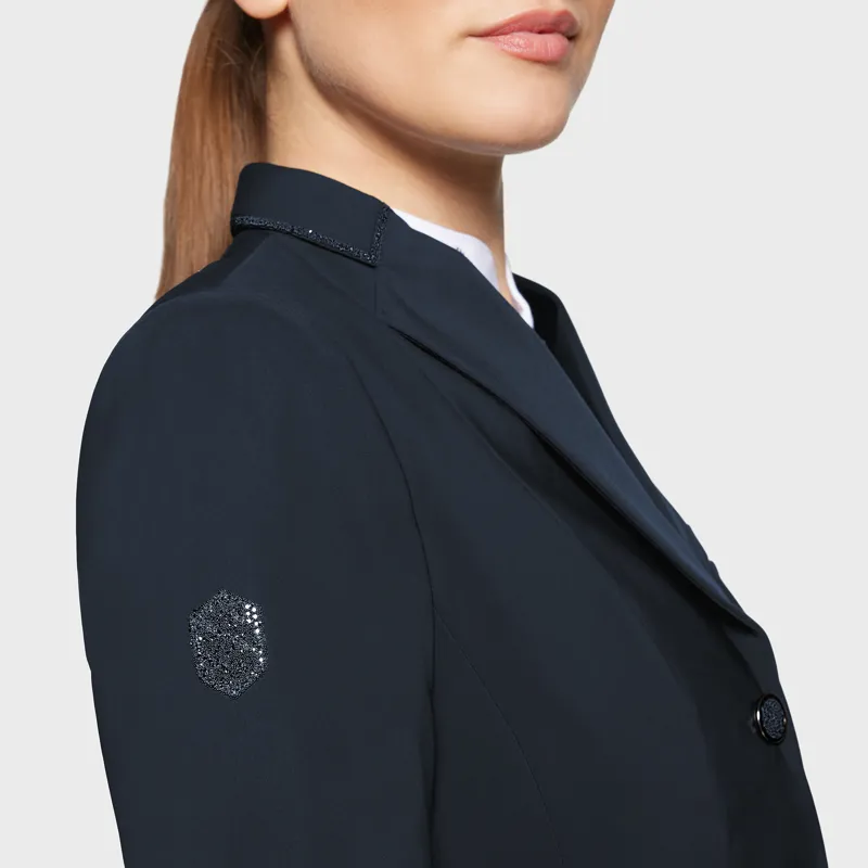 Samshield Victorine Crystal Fabric Tall Competition Jacket -Navy-2