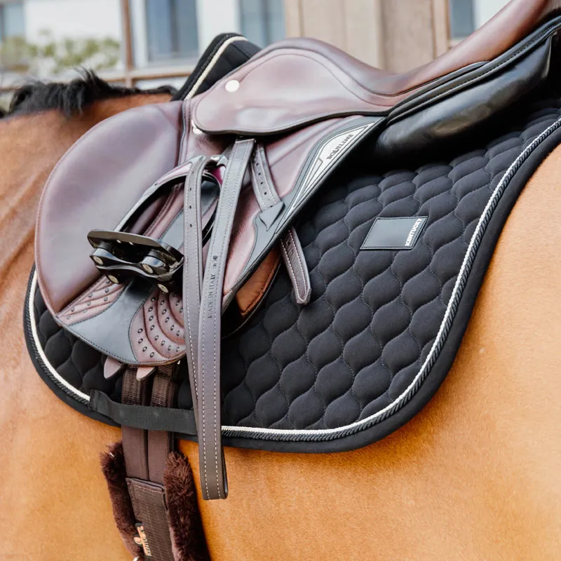 Kentucky Horsewear Saddle Pad Onion Quilt Rubber Logo Jumping Black-2