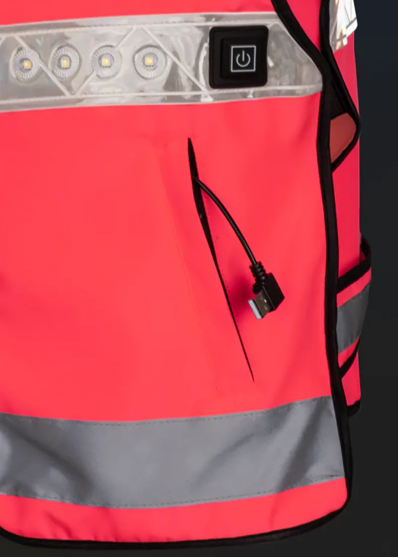 Woof Wear LED Hi Vis Riding Vest - Pink-1
