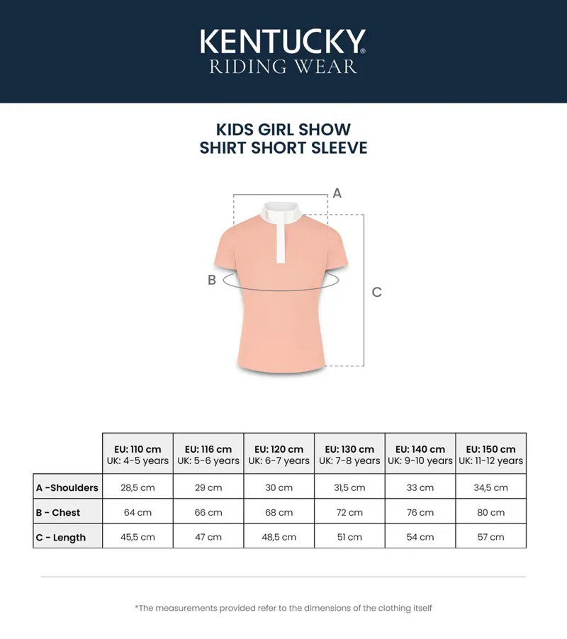 Kentucky Horsewear Tokyo Kids Girls Show Shirt Short Sleeve Beige-2
