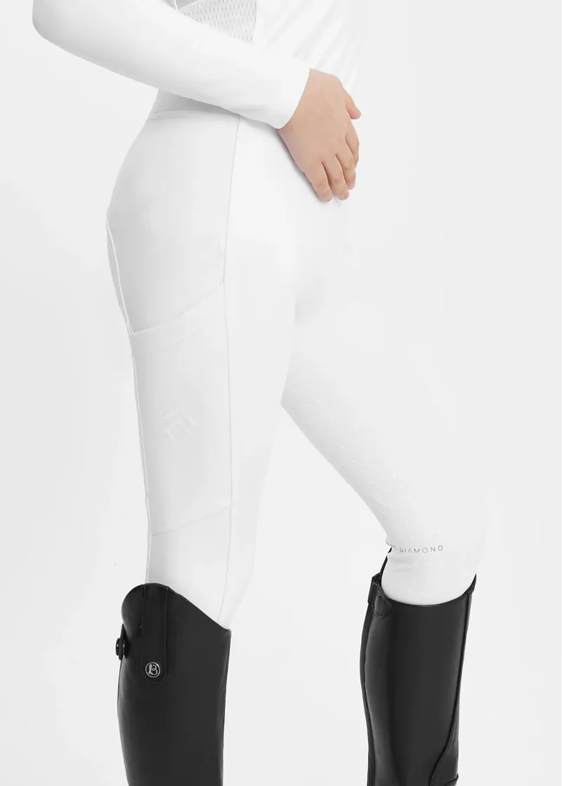 Aztec Diamond Young Rider White Full Seat Leggings-1