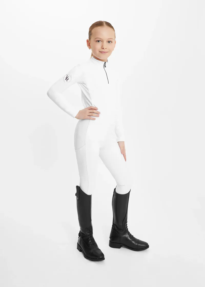 Aztec Diamond Young Rider White Full Seat Leggings-3