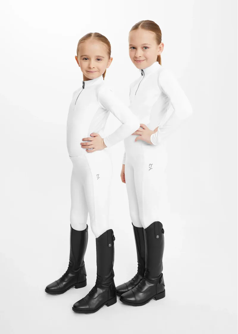 Aztec Diamond Young Rider White Full Seat Leggings-4