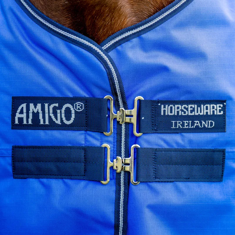 Amigo Hero 600D Ripstop 50g Turnout Rug- Blue/Navy/Grey-2