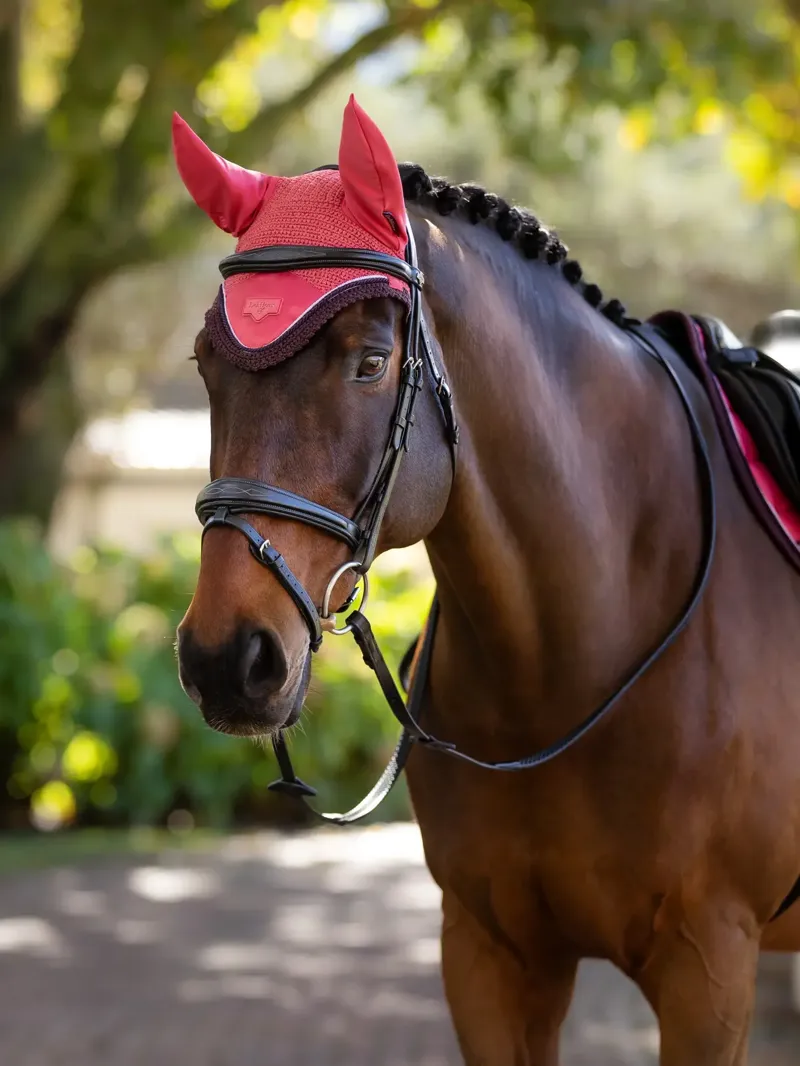 LeMieux Classic Fly Hood Cranberry - Large-1