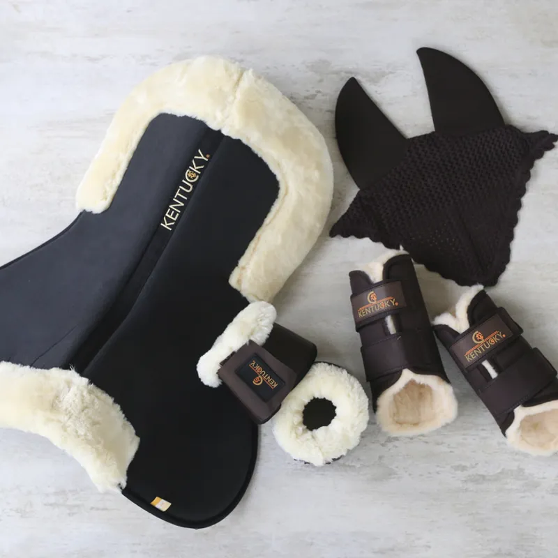 Kentucky Horsewear Sheepskin Half Pad Anatomic Absorb Black with Natural