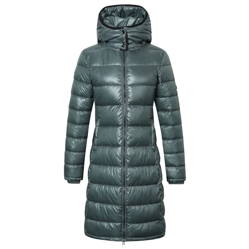 Covalliero Quilted Ladies Long Jacket Jade Green