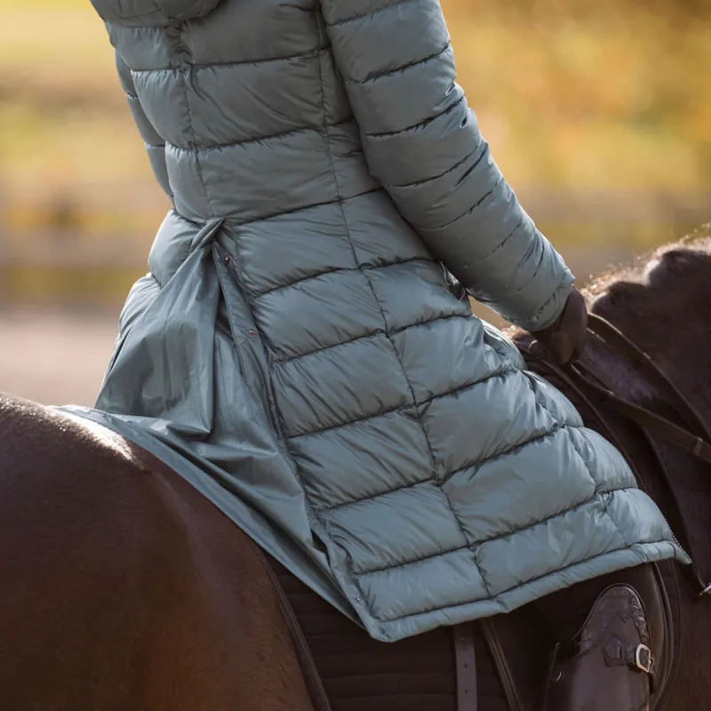 Covalliero Quilted Ladies Long Jacket Jade Green-3